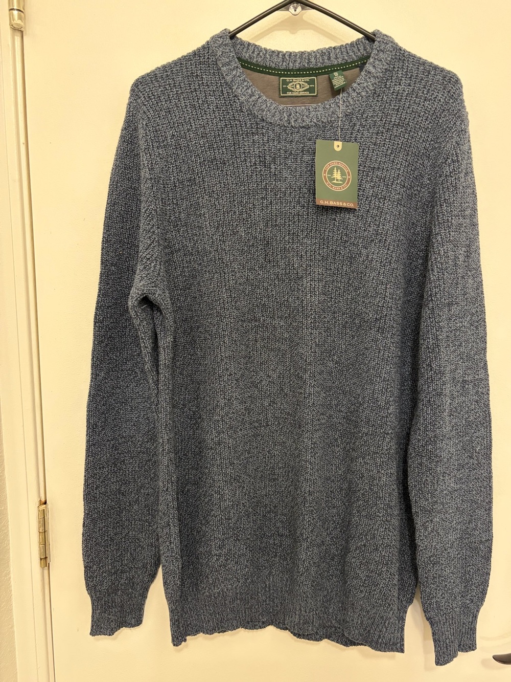 G.H. Bass & Co. Heathered Blue Crewneck Sweater
